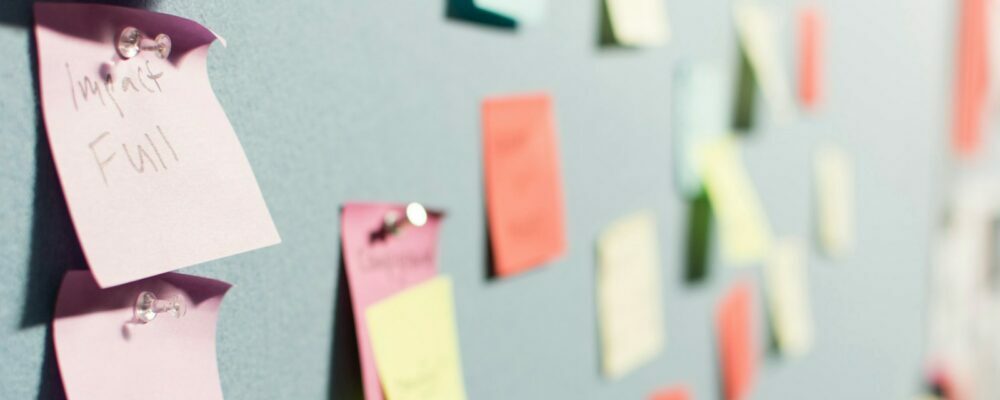 Kanban Board with sticky notes